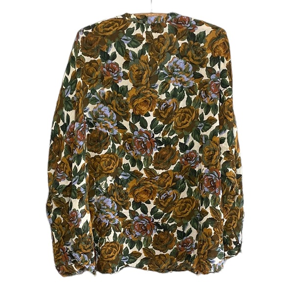 Zara Women’s Oversized Floral Popover Blouse Size XL - Picture 10 of 11
